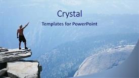  Presentation with cliff - Colorful presentation design enhanced with motivation free - man standing on top backdrop and a light blue colored foreground
