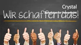  Presentation with slogan - PPT theme enhanced with  background and a  colored foreground