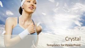  Presentation with nature countrysice - Amazing PPT theme having fitness free - girl in sport backdrop and a lemonade colored foreground