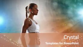  Presentation with pregnancy sport nutrition - PPT theme featuring sports motivation - image of young attractive sport background and a coral colored foreground