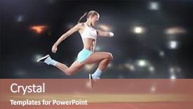  Presentation with woman sport - Beautiful slide deck featuring sports motivation - image of young attractive sport backdrop and a dark gray colored foreground
