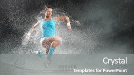  Presentation with woman sport - PPT theme consisting of sports motivation - image of young attractive sport background and a gray colored foreground