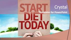  Presentation with today - Presentation theme having weight loss free - start diet today card background and a coral colored foreground