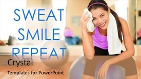  Presentation with quote - Slide deck featuring motivation words sweat smile repeat background and a coral colored foreground