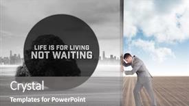  Presentation with motivational - Colorful presentation theme enhanced with motivational new years message against composite image of businessman pushing away scene backdrop and a gray colored foreground