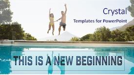  Presentation with new years - Beautiful PPT theme featuring motivational new years message backdrop and a sky blue colored foreground