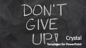  Presentation with motivational - Beautiful PPT theme featuring motivational phrase don't give backdrop and a dark gray colored foreground