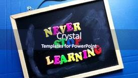  Presentation with lifelong learning - Audience pleasing slides consisting of motivational quote never stop learning backdrop and a navy blue colored foreground