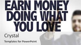  Presentation with 3d man business leader - Slide set featuring pointing the text earn money background and a white colored foreground