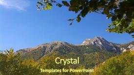  Presentation with mountains - Cool new PPT theme with motley - arjana peak in cernei mountains backdrop and a tawny brown colored foreground