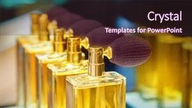  Presentation with perfume - Slide deck with motley - perfume bottles background and a wine colored foreground