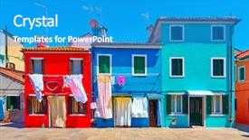  Presentation with venice - Theme enhanced with motley - street with colorful houses background and a  colored foreground