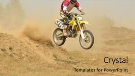  Presentation with motocross - Audience pleasing theme consisting of motocross bike in a race backdrop and a yellow colored foreground