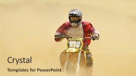  Presentation with motocross - Colorful slides enhanced with motocross bike in a race backdrop and a yellow colored foreground