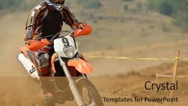  Presentation with motocross - Amazing presentation theme having motocross bike in a race backdrop and a coral colored foreground