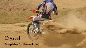  Presentation with bike speed - Presentation enhanced with motocross bike in a race background and a gold colored foreground