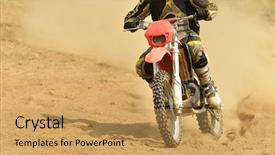  Presentation with motocross - Theme consisting of motocross bike in a race background and a yellow colored foreground