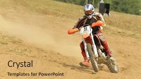  Presentation with motocross - Theme consisting of motocross bike in a race background and a yellow colored foreground