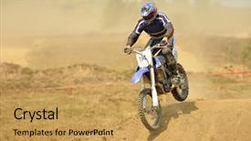  Presentation with motocross - Audience pleasing slides consisting of motocross bike in a race backdrop and a yellow colored foreground