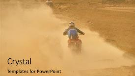  Presentation with dirt bike - PPT theme consisting of motocross bike in a race background and a yellow colored foreground