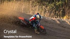  Presentation with motocross - Amazing presentation theme having motocross bike in a race backdrop and a tawny brown colored foreground