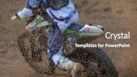  Presentation with motocross - Presentation design having motocross bike in a race background and a  colored foreground