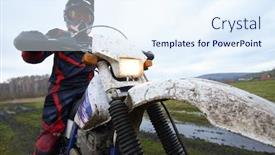  Presentation with motocross - Audience pleasing PPT layouts consisting of motocross-racing-in-the-countryside backdrop and a sky blue colored foreground