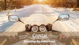  Presentation with rides - PPT theme featuring motocycle - biker rides on winter slippery background and a coral colored foreground