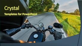  Presentation with road light - Audience pleasing PPT layouts consisting of motocycle - close-up of motorbiker riding backdrop and a tawny brown colored foreground