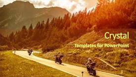  Presentation with road light - Amazing PPT layouts having motocycle - group of motorcyclists riding backdrop and a tawny brown colored foreground