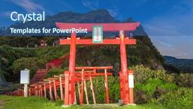  Presentation with arakura sengen shrine - Presentation theme enhanced with motonosumi inari shrine in yamaguchi background and a ocean colored foreground