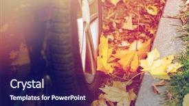  Presentation with autumn leaves - Audience pleasing PPT theme consisting of fazl motor - season and transport concept backdrop and a  colored foreground