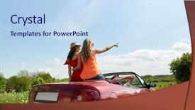  Presentation with travel friends - Beautiful PPT layouts featuring motor auto - leisure road trip travel backdrop and a sky blue colored foreground