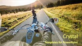  Presentation with motorcycle - Audience pleasing PPT theme consisting of harley - close up of a motorcycle backdrop and a tawny brown colored foreground