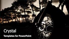  Presentation with active lifestyle - Colorful PPT layouts enhanced with sun set sky sea backdrop and a yellow colored foreground