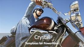  Presentation with motorcycle - Presentation theme enhanced with cruiser - low angle view background and a tawny brown colored foreground