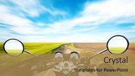  Presentation with road racing - Slide deck featuring dirt track racing - man driving on moto background and a coral colored foreground