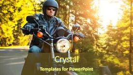  Presentation with off road - PPT layouts featuring motor bikes - motorcyclist riding a chopper background and a tawny brown colored foreground