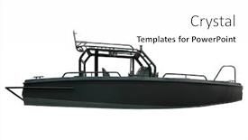  Presentation with motor - Slide set consisting of motor boat isolated background and a white colored foreground