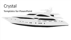  Presentation with motor - PPT theme featuring motor boat under the white background background and a white colored foreground