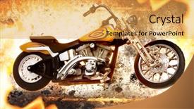  Presentation with bike - Colorful PPT theme enhanced with motor racing - bike on fire backdrop and a yellow colored foreground