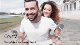  Presentation with cheerful - Colorful PPT theme enhanced with  backdrop and a  colored foreground