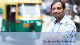  Presentation with rickshaw - Beautiful presentation featuring motor delivery - indian auto rickshaw three-weeler tuk-tuk backdrop and a light blue colored foreground