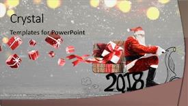  Presentation with motor - Slides consisting of motor delivery - santa claus on scooter delivering background and a mint green colored foreground