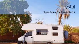  Presentation with motor - Presentation theme enhanced with motor-home-adventure-travel background and a  colored foreground