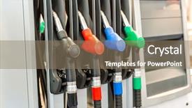  Presentation with guns - Slide deck with motor pump - guns at the gas station background and a coral colored foreground