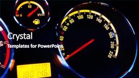  Presentation with instrument - Colorful slides enhanced with motor racing - car instrument panel backdrop and a black colored foreground