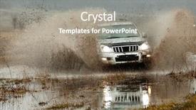  Presentation with motor - Amazing slide deck having motor racing - jeep off road backdrop and a gray colored foreground