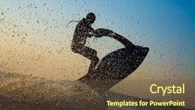  Presentation with strong - Presentation design enhanced with motor racing - strong man jumps background and a tawny brown colored foreground