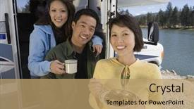  Presentation with road trip - Colorful presentation theme enhanced with motor related - family road trip backdrop and a  colored foreground